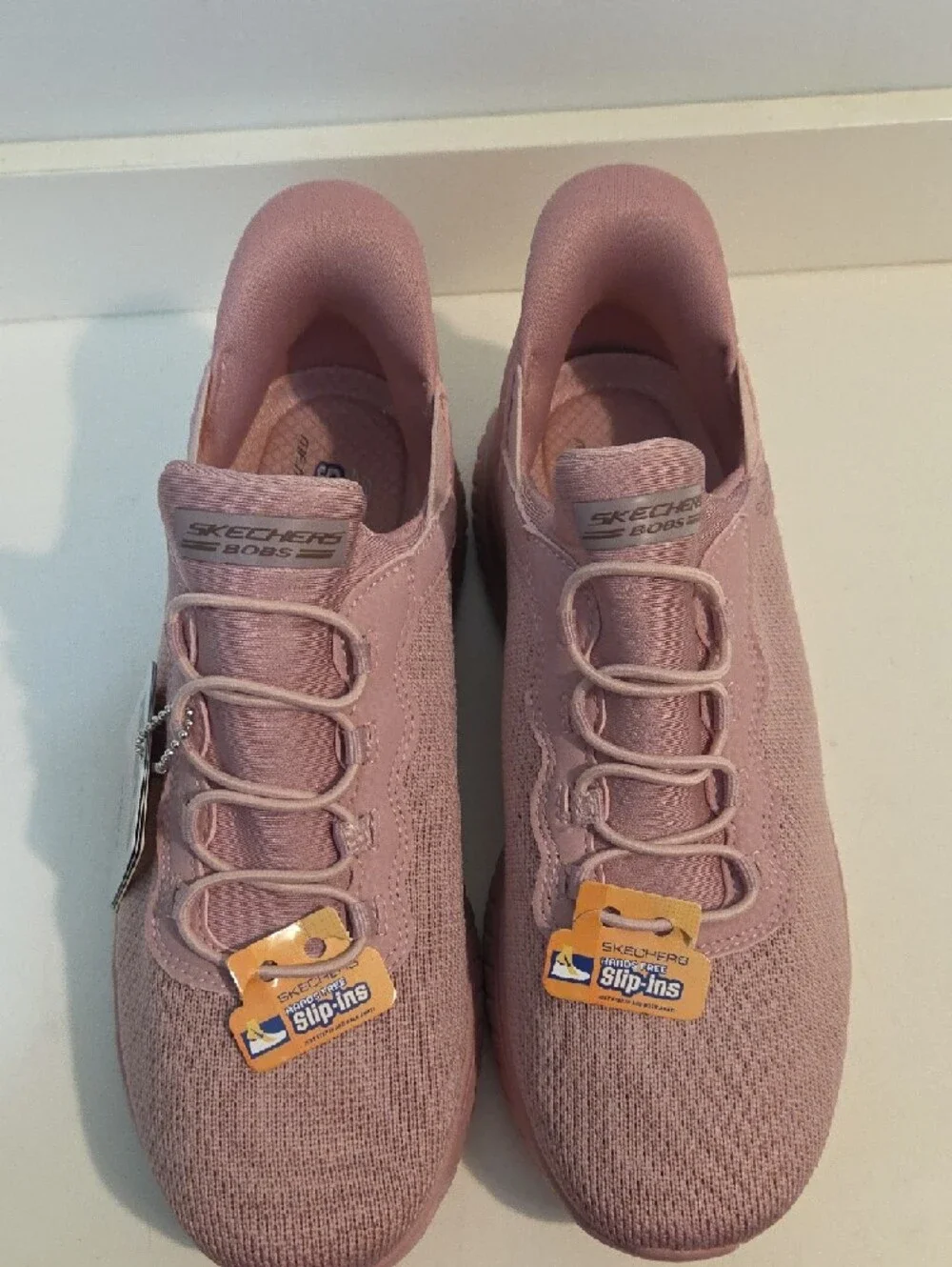 Skechers Light Pink Knit Slip-On Sneakers NWT Size 7 - Picture 4 of 5